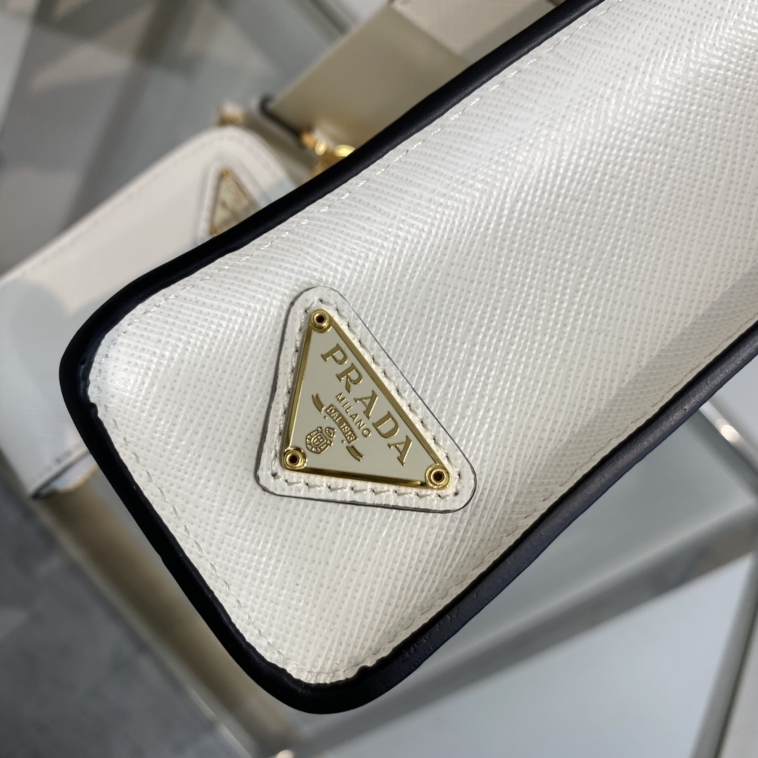 Prada Mini Saffiano Leather Bag Shoulder Bag White 1BA333